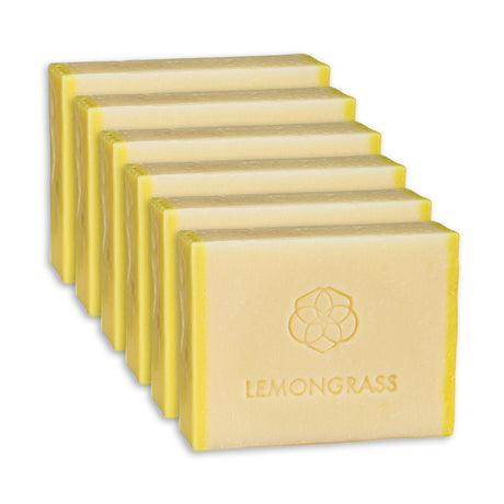 Meliora Bath & Body Bar Soap - Non-Toxic Zero-Waste Castile Soap 6-Pack (Lemongrass)