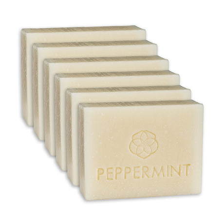 Meliora Bath & Body Bar Soap - Non-Toxic Zero-Waste Castile Soap 6-Pack (Peppermint)
