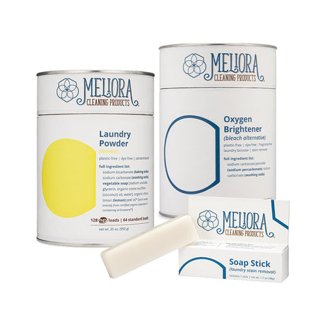 Meliora Plastic-Free Laundry Bundle - Non-Toxic Eco-Friendly (Lemon)