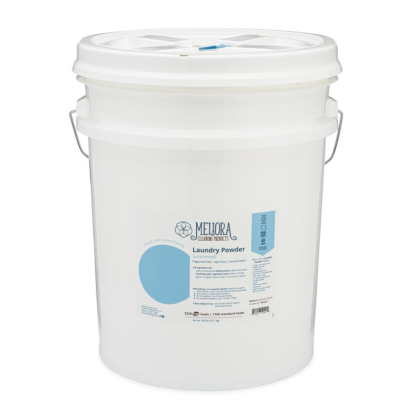 Meliora Cleaning Products Zero-Waste Laundry Powder Bucket, Unscented