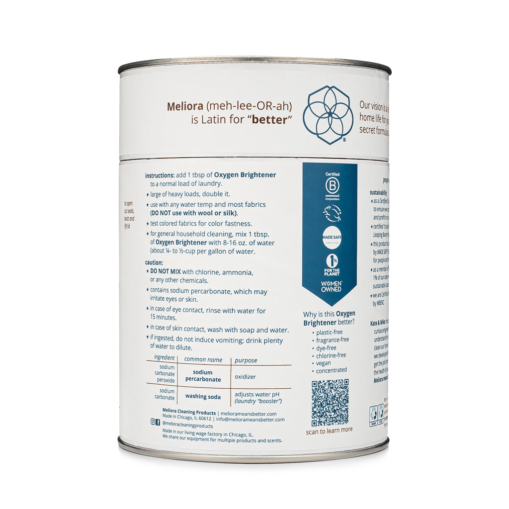 Meliora Oxygen Brightener - Non-Toxic Eco-Friendly Bleach Alternative (Unscented)