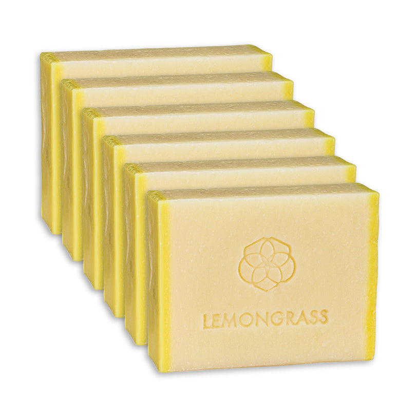 Meliora Bath & Body Bar Soap - Non-Toxic Zero-Waste Castile Soap 6-Pack (Lemongrass) 