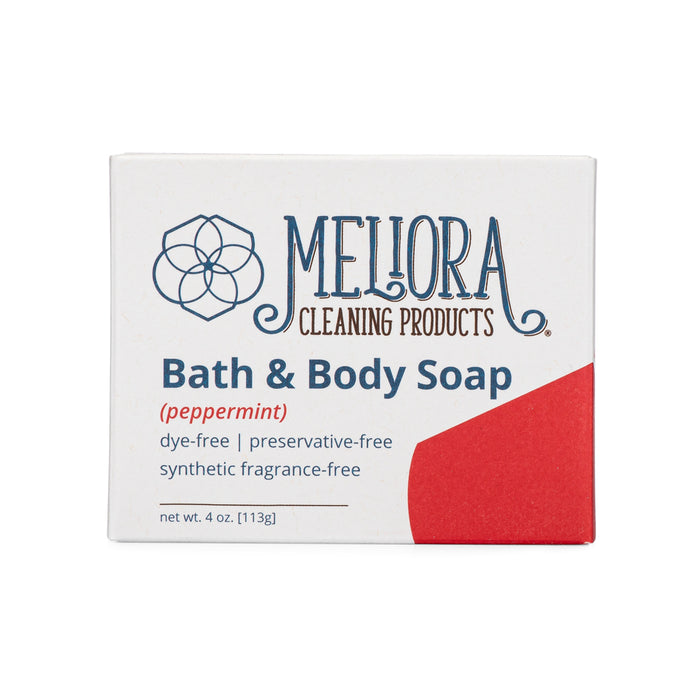 Meliora Bath & Body Bar Soap - Non-Toxic Eco-Friendly Castile Soap (Peppermint)