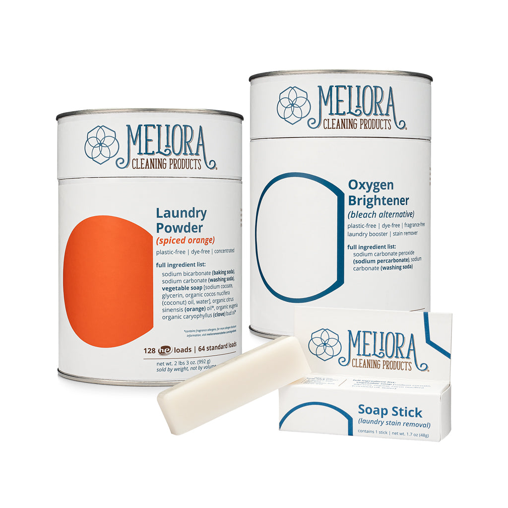 Meliora Plastic-Free Laundry Bundle - Non-Toxic Eco-Friendly (Spiced Orange)