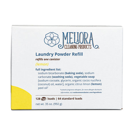 Meliora Laundry Powder - Non-Toxic Eco-Friendly Laundry Detergent Refill (Lemon)