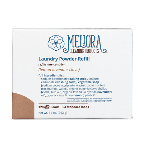 Meliora Laundry Powder - Non-Toxic Eco-Friendly Laundry Detergent Refill (Lemon-Lavender-Clove)