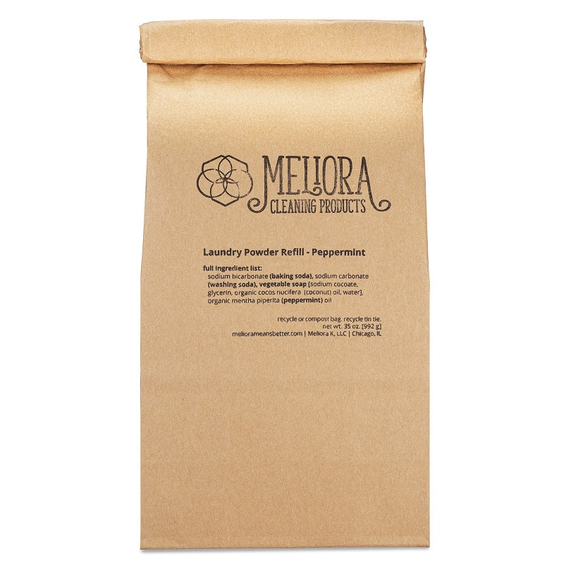 Meliora Laundry Powder - Non-Toxic Eco-Friendly Laundry Detergent Refill (Peppermint)