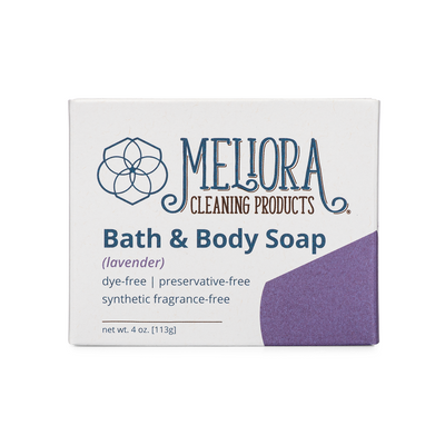 Meliora Bath & Body Bar Soap - Non-Toxic Eco-Friendly Castile Soap (Lavender) 
