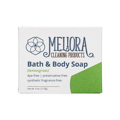 Meliora Bath & Body Bar Soap - Non-Toxic Eco-Friendly Castile Soap (Lemongrass) 