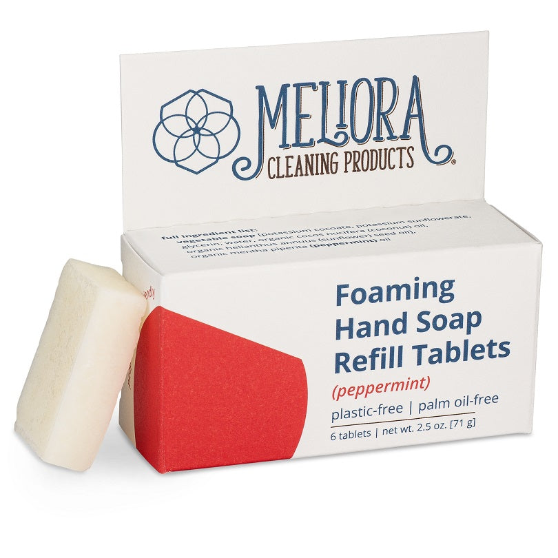 Meliora Foaming Hand Soap Refill Tablets - Non-Toxic Eco-Friendly Hand Soap (Peppermint) 