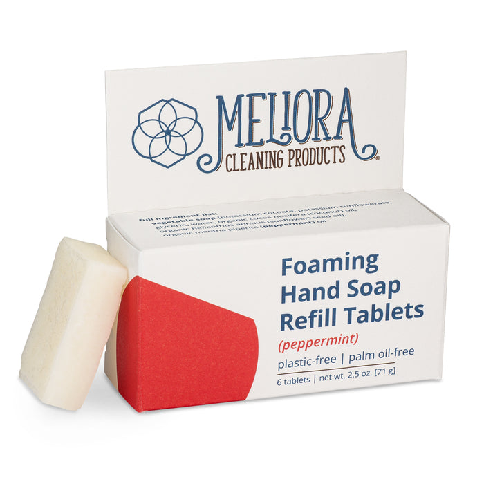 Meliora Foaming Hand Soap Refill Tablets - Non-Toxic Eco-Friendly Hand Soap (Peppermint) 