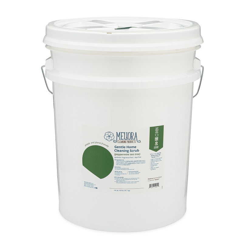 Meliora Cleaning Scrub Powder - Non-Toxic Zero-Waste Cleaner Bucket (Peppermint Tea Tree)