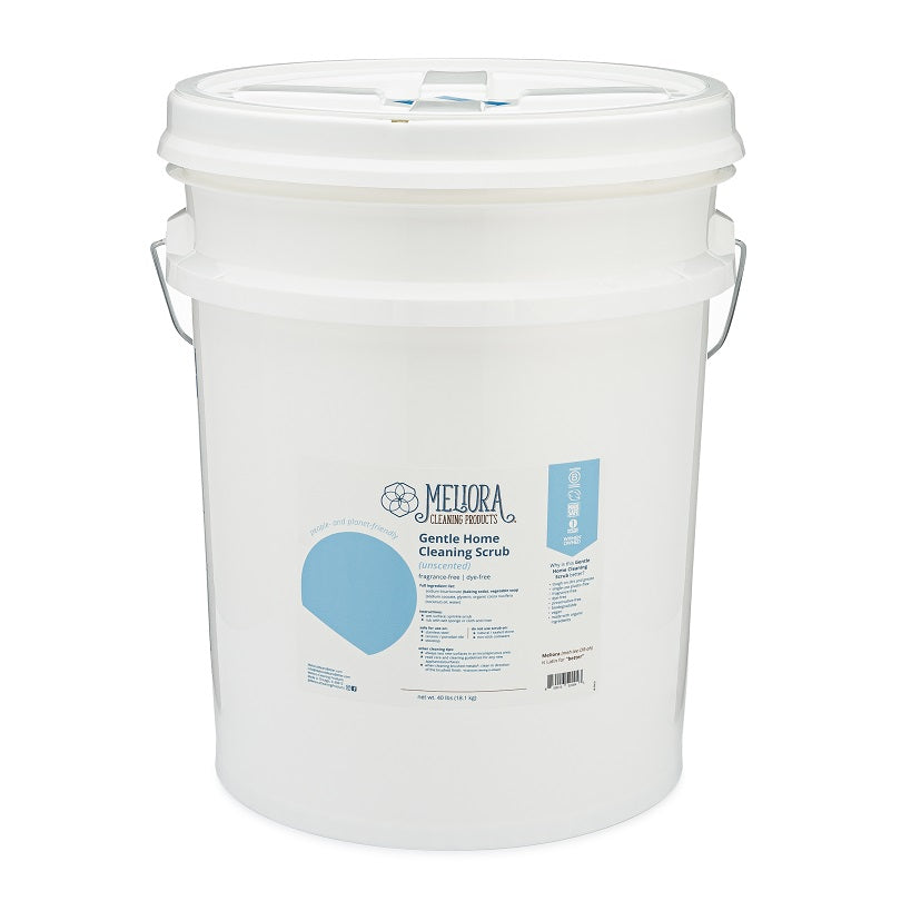 Meliora Cleaning Scrub Powder - Non-Toxic Zero-Waste Cleaner Bucket (Unscented)